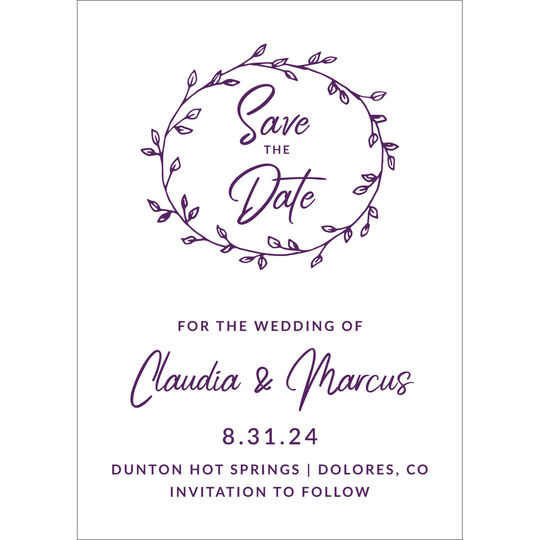 Wreath Save the Date Cards